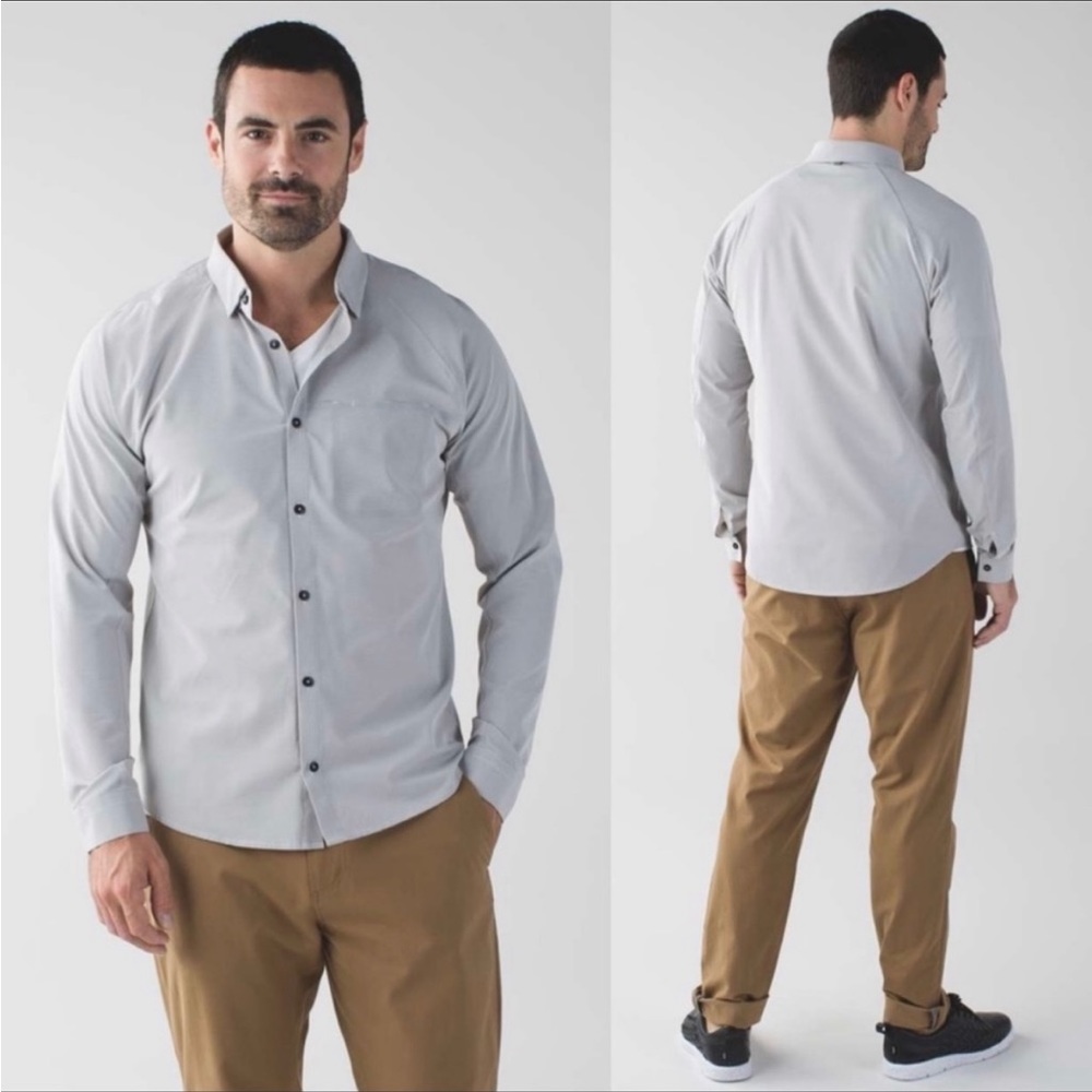 Lululemon athletica Men’s Voyage Long Sleeve Casual Button Down Shirt Sz XL